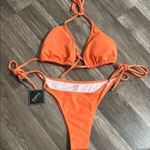 BNWT Zaful Orange Bikini Set